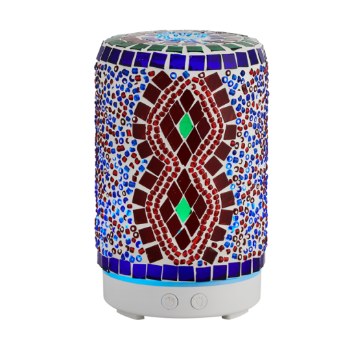 新款七彩馬賽克土耳其藍神眼輕奢風格室內加濕霧化器七彩漸變定時